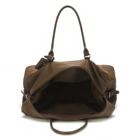 sac week end Arthur aston cuir chataigne interieur