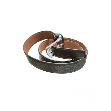 Pourchet ceinture C036 noir imprimée croco