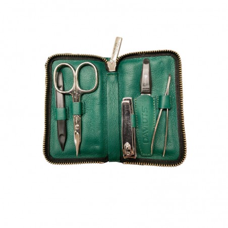 Petite trousse manucure vert sur l’intérieur