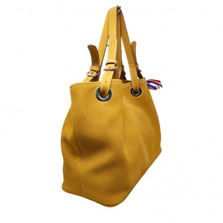 Charles et Charlus totebag cuir taurillon couleur dogwood côté