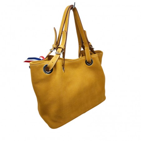 Charles et Charlus totebag cuir taurillon couleur dogwood dos