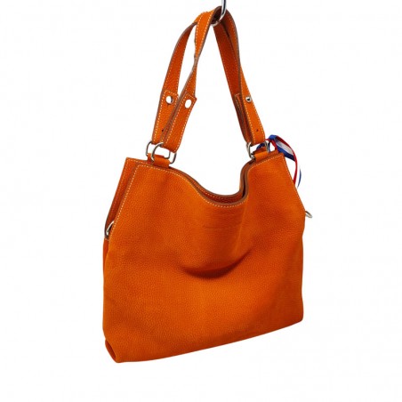 Charles et Charlus Touquet M cuir taurillon couleur orange face