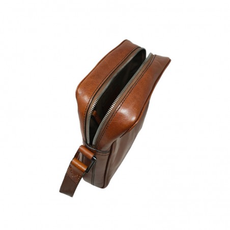 Petite sacoche homme The Bridge marron ouvert