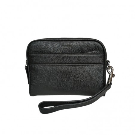 pochette main et ceinture noir Le Tanneur face