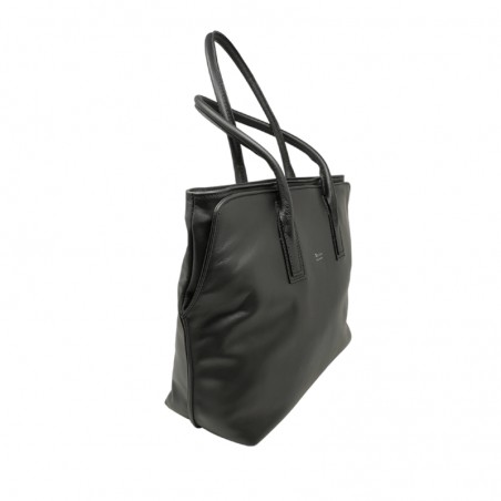 Sac shopping BRUNO ROSSI A208 noir vue de profil