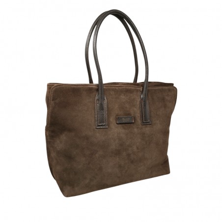 BRUNO ROSSI C208 sac shopping marron chocolat vue de face