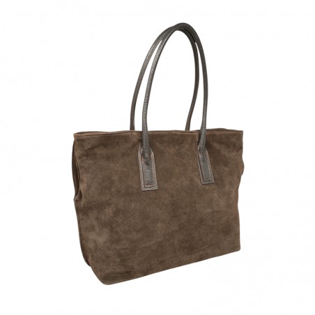 BRUNO ROSSI C208 sac shopping marron chocolat vue de dos