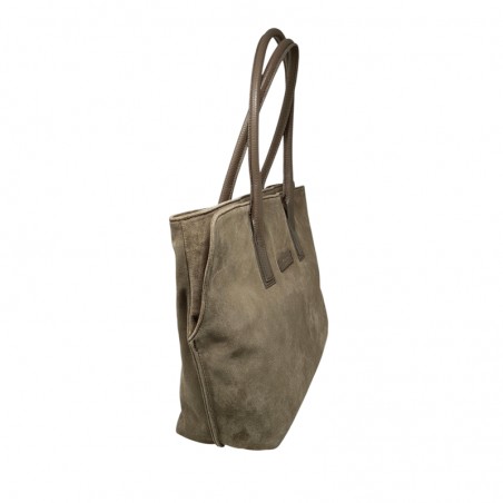 BRUNO ROSSI C208 sac shopping taupe vue de profil