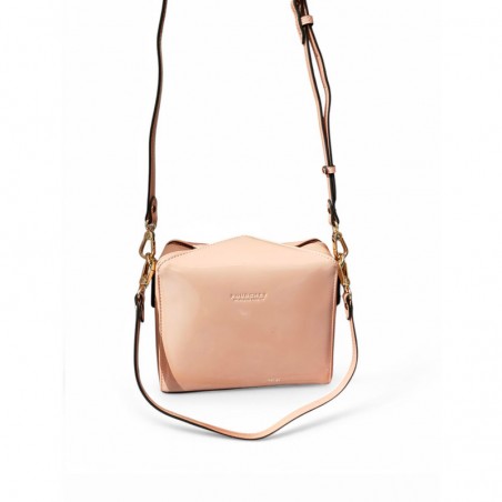 Sac Cassetta POURCHET rose poudré vernis